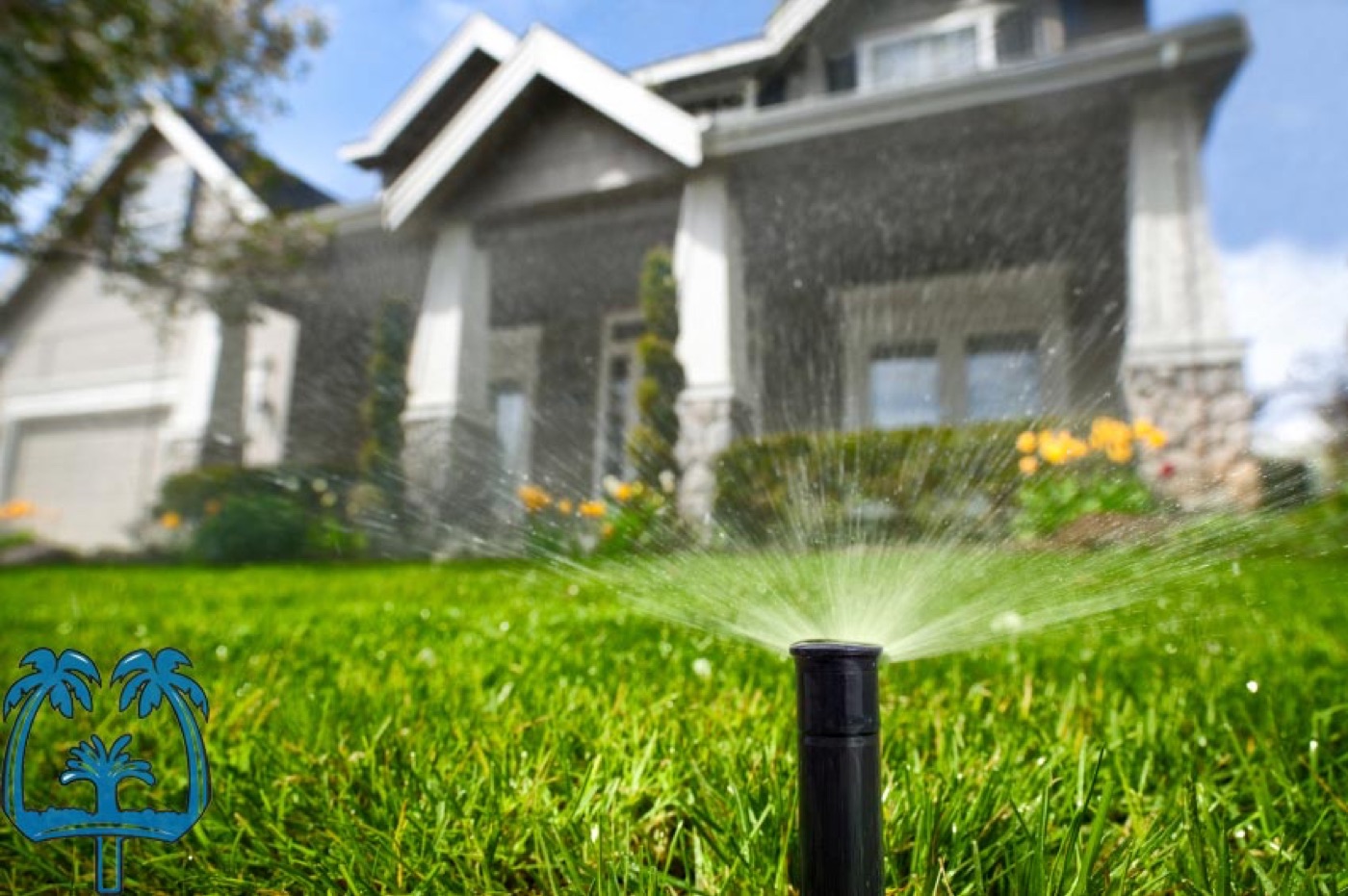 Sprinkler repair technician at work